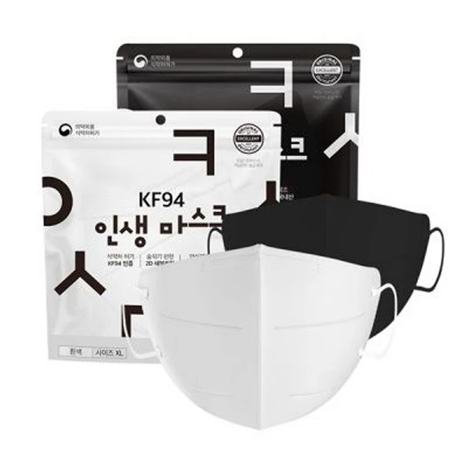 인생마스크 KF94 마스크 새부리형 마스크 대형 일회용 100매, 화이트