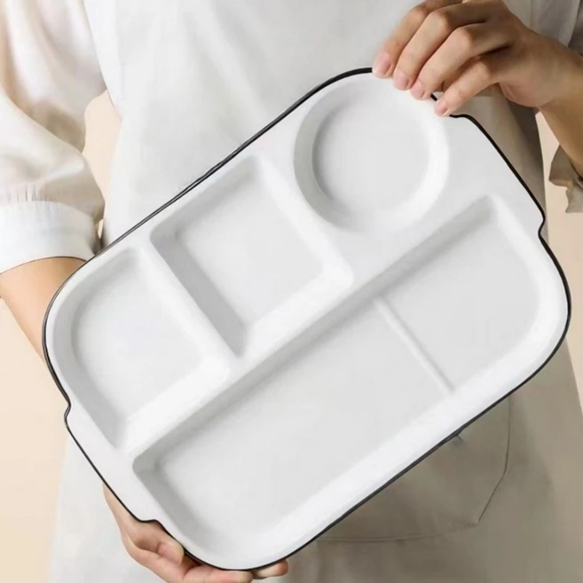 샵업 다이어트 도자기 식판 심플 유광 화이트, 1개