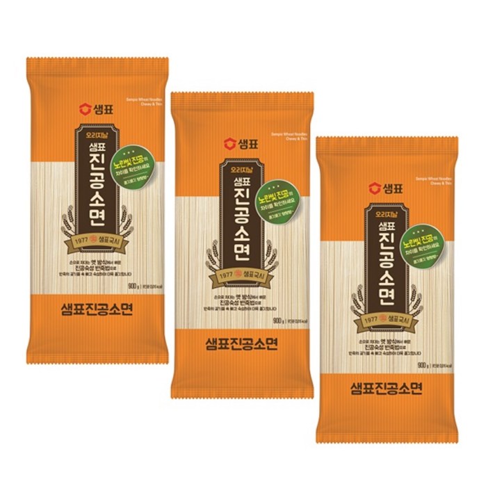 샘표 진공소면, 900g, 3개