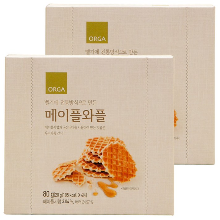 올가홀푸드 메이플 와플, 80g, 2개