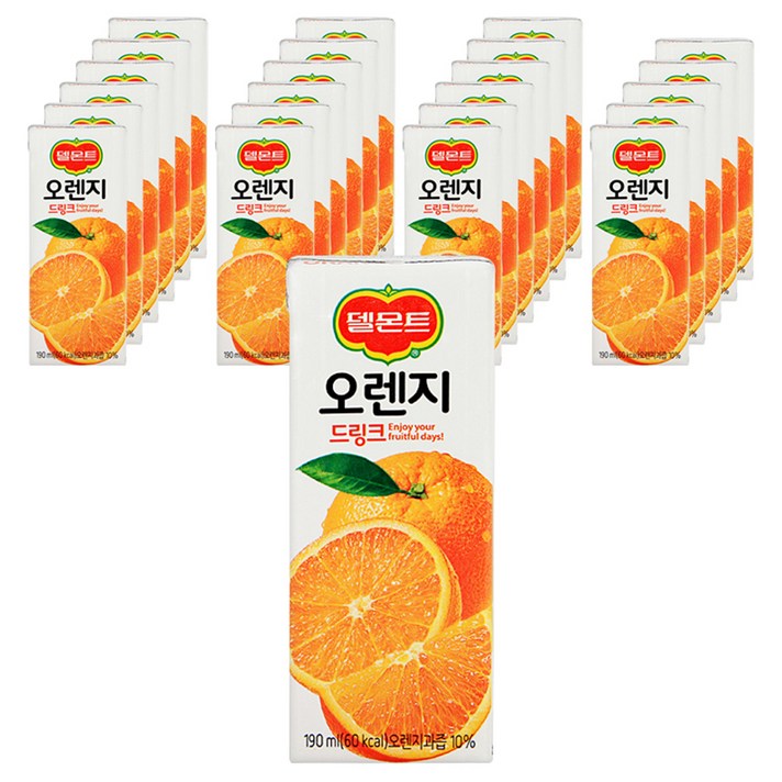 델몬트 드링크 오렌지, 190ml, 24개