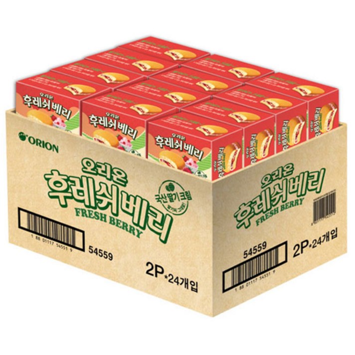오리온 딸기 후레쉬베리, 56g, 24박스