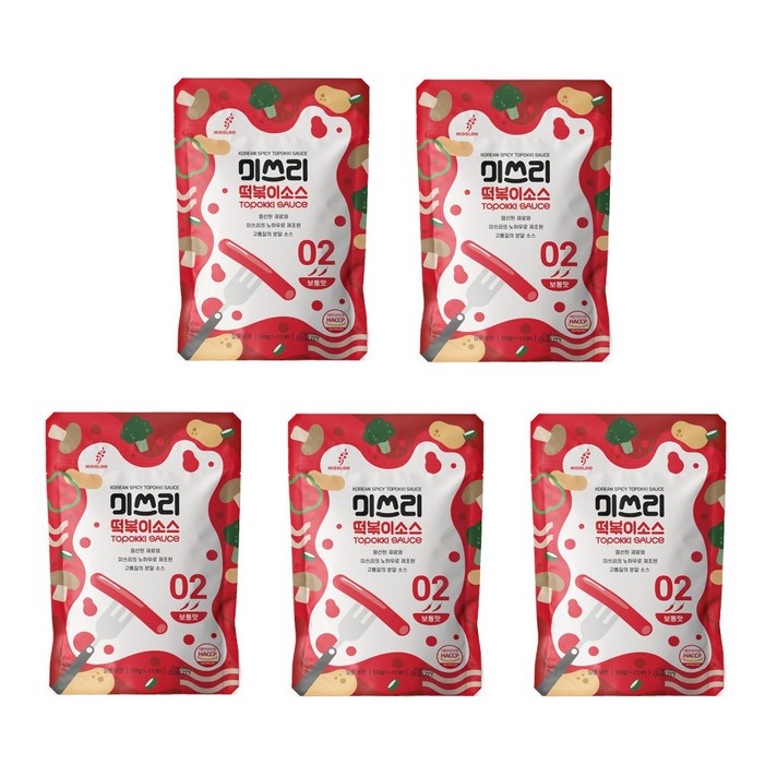 미쓰리 떡볶이소스 02 보통맛, 50g, 5개