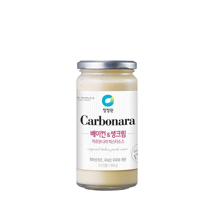 청정원 베이컨 앤 크림 까르보나라 파스타 소스, 350g, 1개