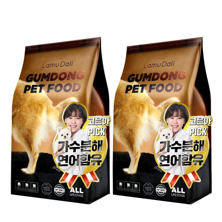 라무달리 전연령 강아지 금동사료 2p, 2개