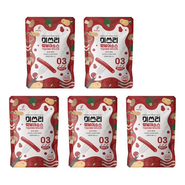 미쓰리 떡볶이소스 03 매콤한 맛, 50g, 5개