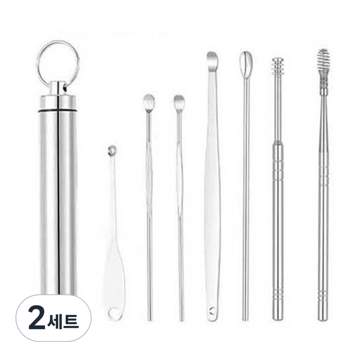 봄봄리빙 휴대용 케이스 귀이개 7종 세트, 2세트