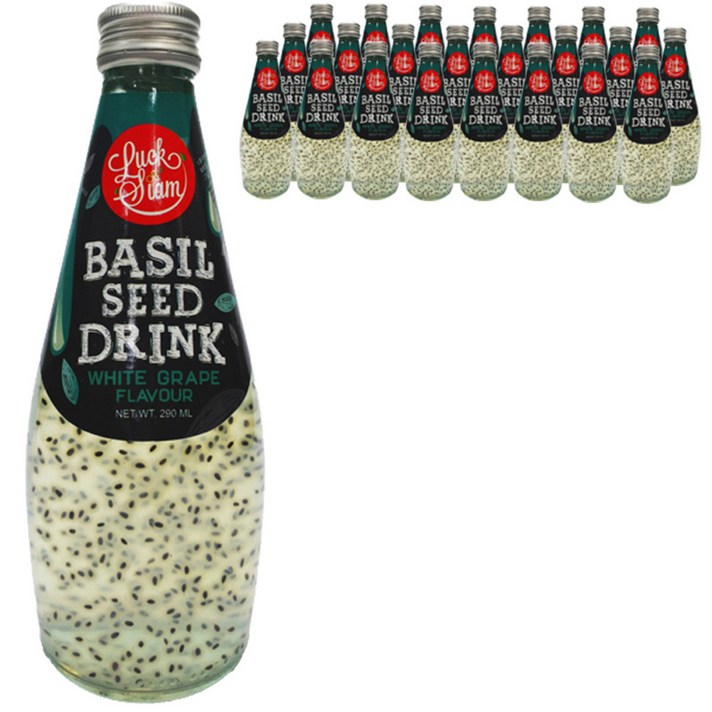 럭시암 바질씨드 드링크 화이트 그레이프 플레이버, 290ml, 12개