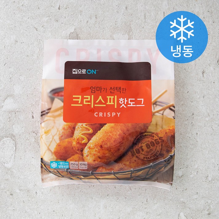 집으로ON 크리스피 핫도그 (냉동), 75g, 10개입