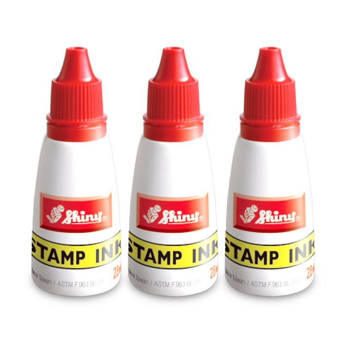샤이니 불변잉크 3p, 적색, 28ml