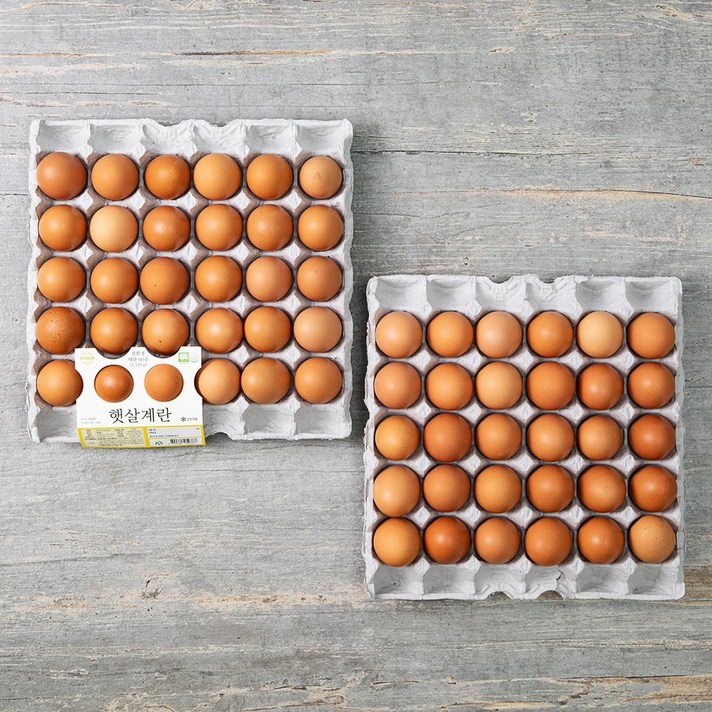 무항생제 인증 햇살계란 대란 60구, 3120g, 1개