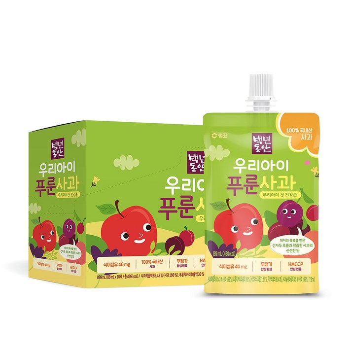 백년동안 우리아이 건강즙 80ml, 푸룬사과, 10개