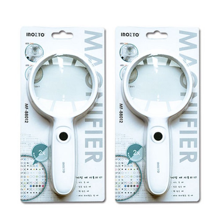 이노트 2배율 LED돋보기 90mm MF-88012, 2개
