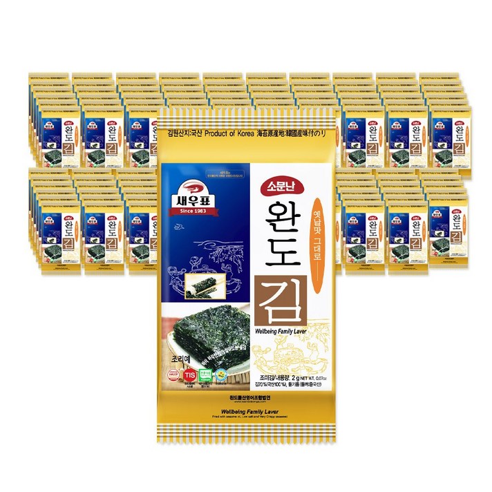 새우표 완도 도시락김, 2g, 120개