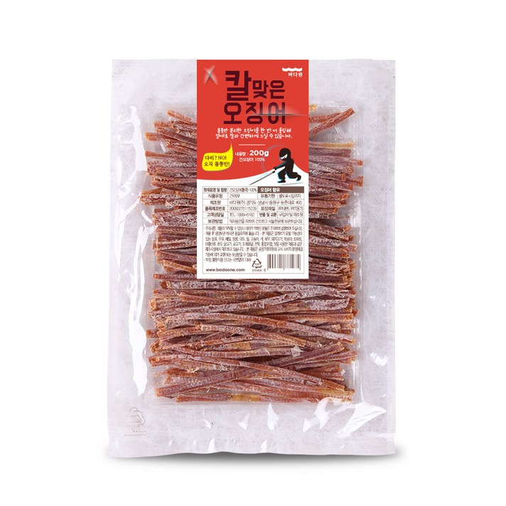 바다원 칼맞은 오징어, 200g, 1개
