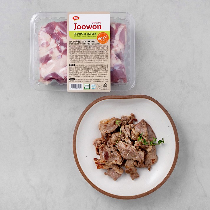 주원산오리 무항생제 인증 건강한오리 슬라이스 (냉장), 800g, 1개
