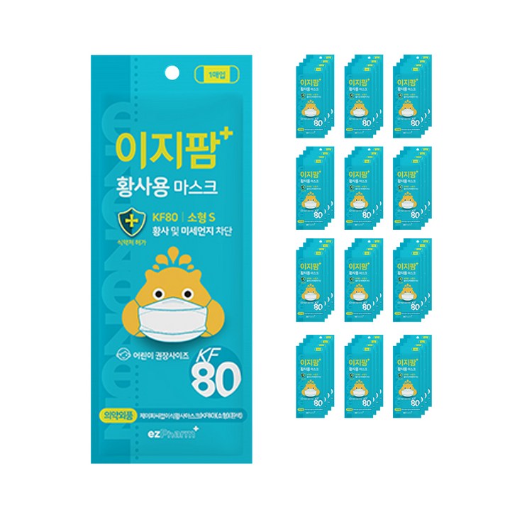 이지팜 황사 미세먼지 마스크 소형 KF80 흰색, 1개입, 100개