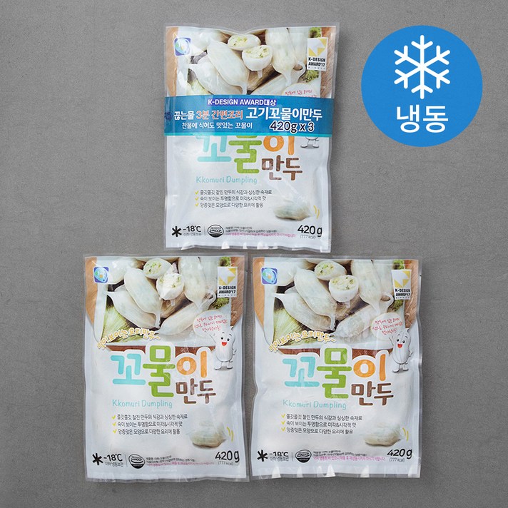 아하식품 꼬물이 고기만두 (냉동), 420g, 3개