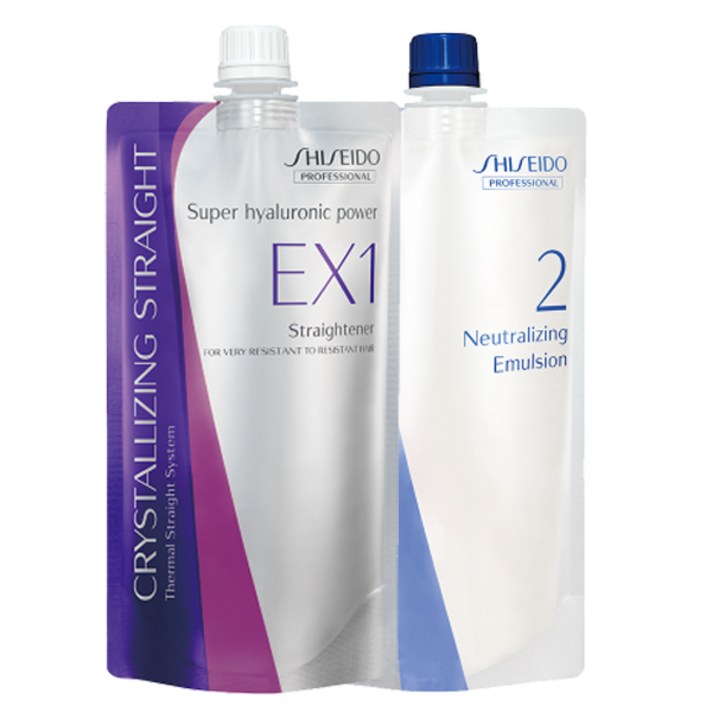 시세이도 크리스탈라이징 스트레이트 매직약 EX 강한곱슬 모발용 1제 400ml + 2제 400ml, 1세트