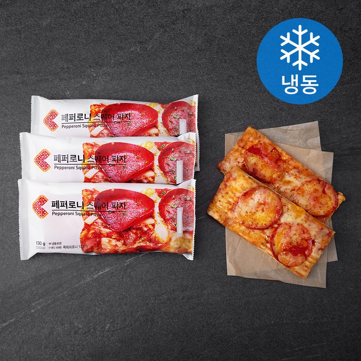 페퍼로니 스퀘어피자 (냉동), 130g, 3개