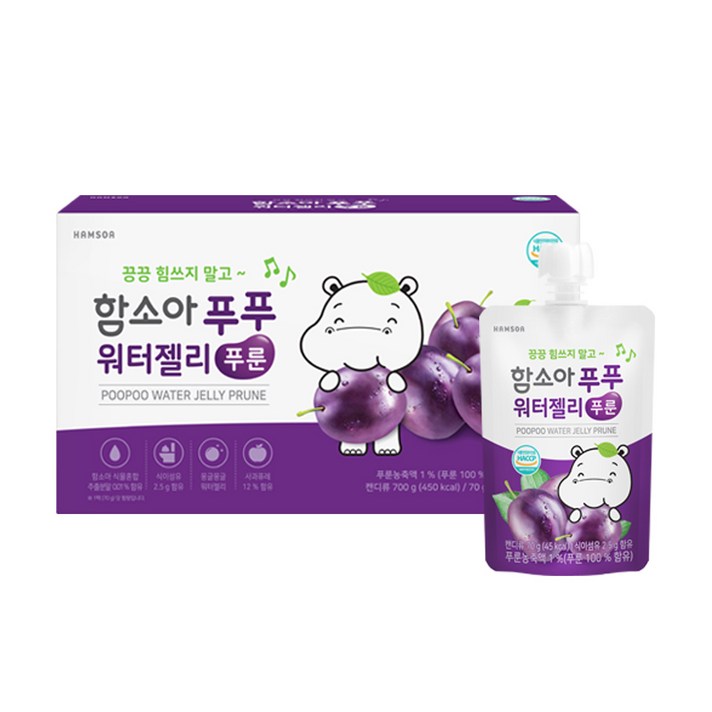 함소아 푸푸 워터젤리 푸룬 70g x 10p, 사과퓨레 + 푸룬 혼합맛, 1개