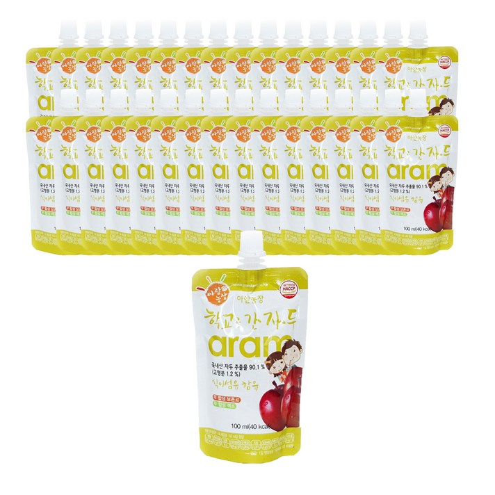 아람농장 학교로 간 자두 100ml, 자두맛, 40개