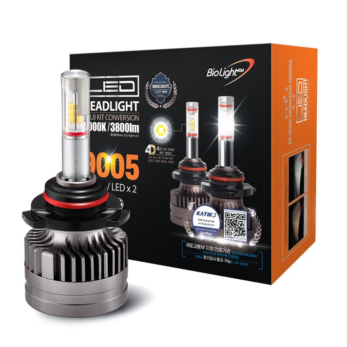biolight 4면 LED 전조등 9005 HB3 아반떼 AD 6000K 2p, 1개