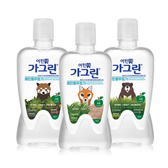 가그린 어린이용 사과향, 380ml, 3개
