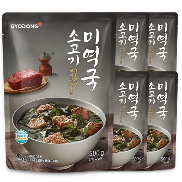 교동식품 소고기미역국, 500g, 5개입