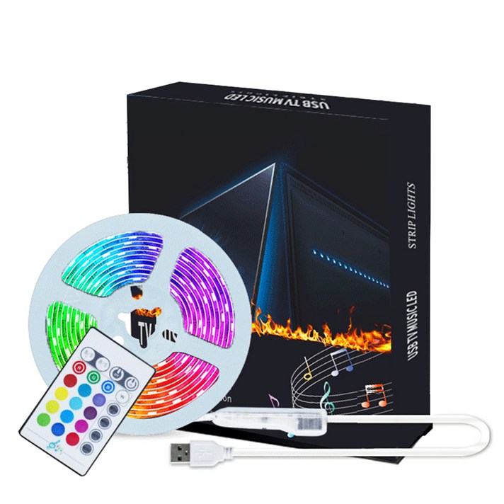 비상 LED RGB 간접 줄조명 5m, 혼합색상