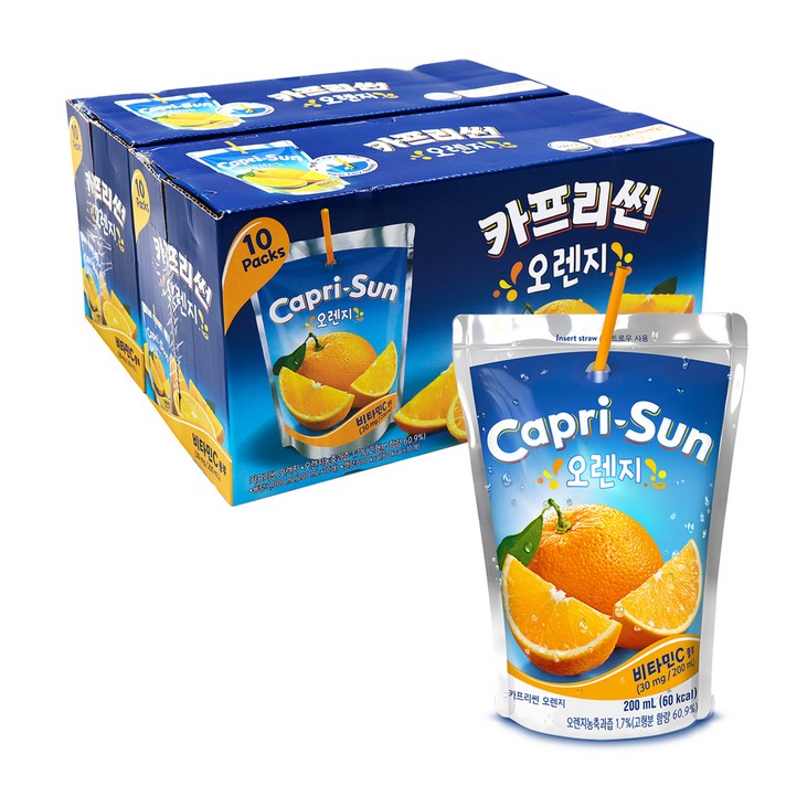 농심 카프리썬 오렌지, 200ml, 20개