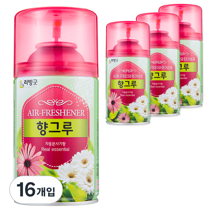 리빙굿 향그루 자동분사기, 280ml, 16개, 복숭아향