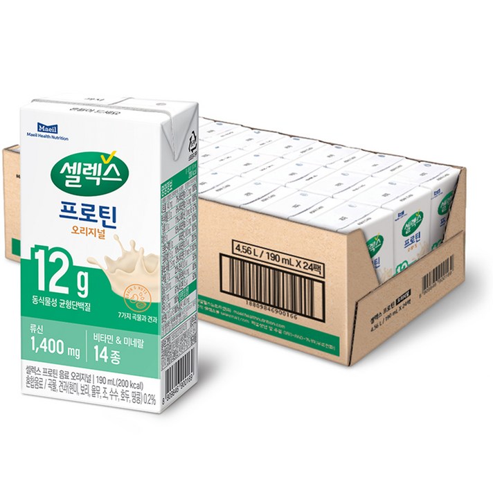 셀렉스 프로틴 음료 오리지널, 190ml, 24개