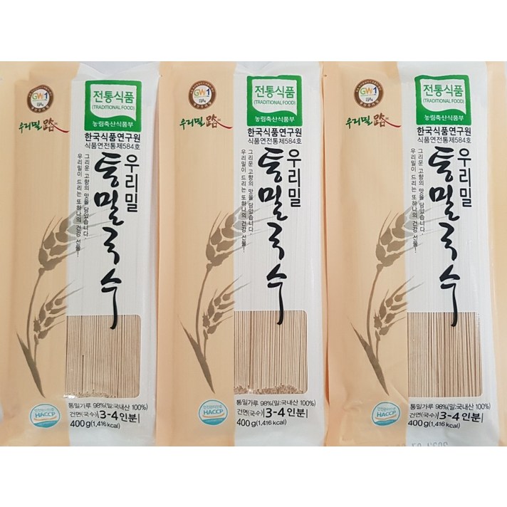 우리밀로 통밀국수, 400g, 3개