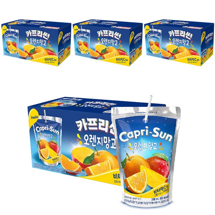 농심 카프리썬 오렌지망고, 200ml, 40개