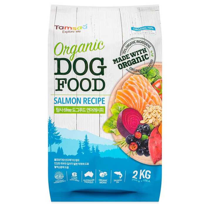 탐사 유기농 6Free 전연령 강아지사료, 생선, 2kg