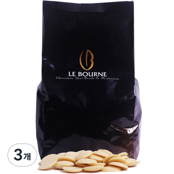 르본 커버춰 화이트초콜릿, 3개, 1kg