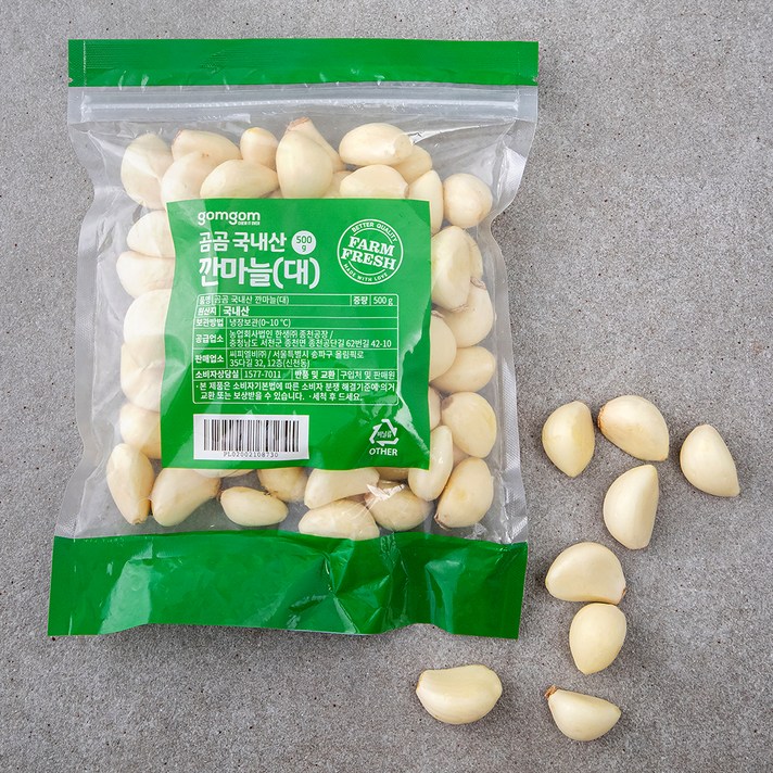 곰곰 국내산 깐마늘(대), 500g, 1개