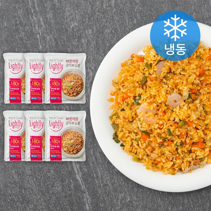 청정원 라이틀리 매콤해물곤약볶음밥 (냉동), 200g, 6개