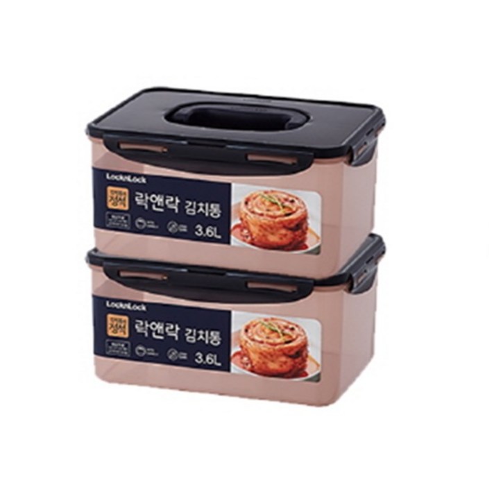 락앤락 뉴 김치통 정석 핑크 HPL827MPKS2, 2PIECE, 3.6L