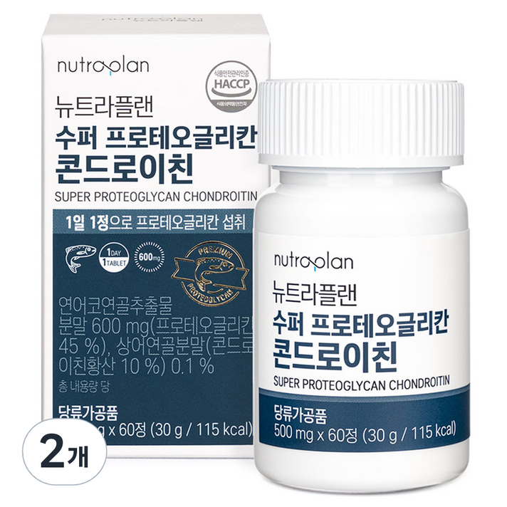 뉴트라플랜 수퍼 프로테오글리칸 콘드로이친 30g, 2개, 60정