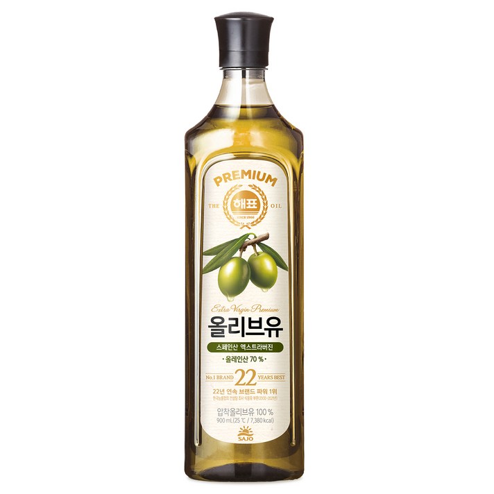 해표 압착 올리브유, 900ml, 1개