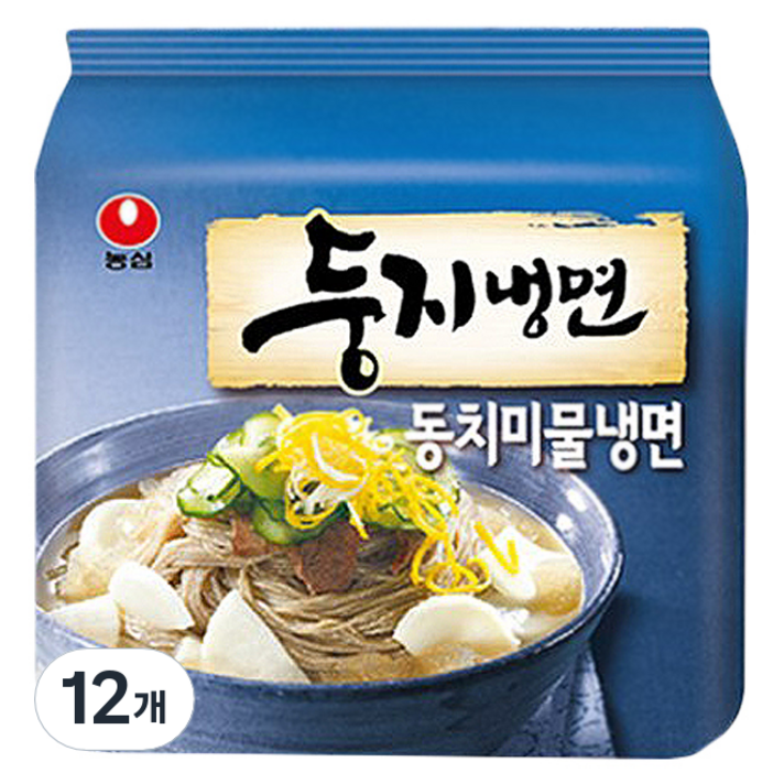 농심 둥지 동치미 물냉면 161g, 12개