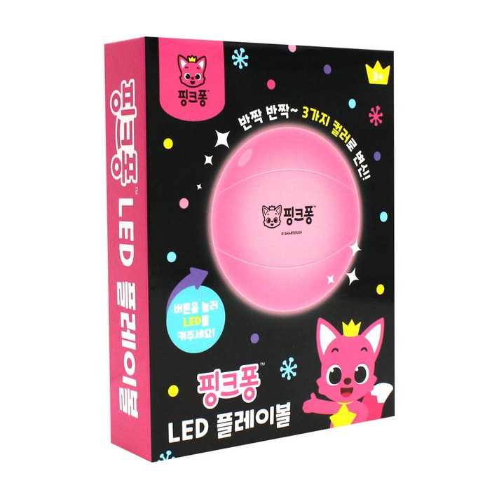 핑크퐁 LED 플레이볼 30cm, 화이트