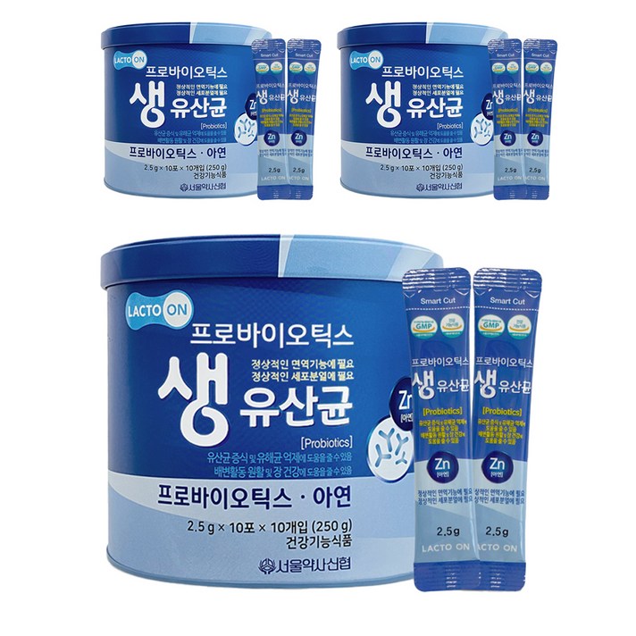 서울약사신협 프로바이오틱스 생유산균 100포, 250g, 3개
