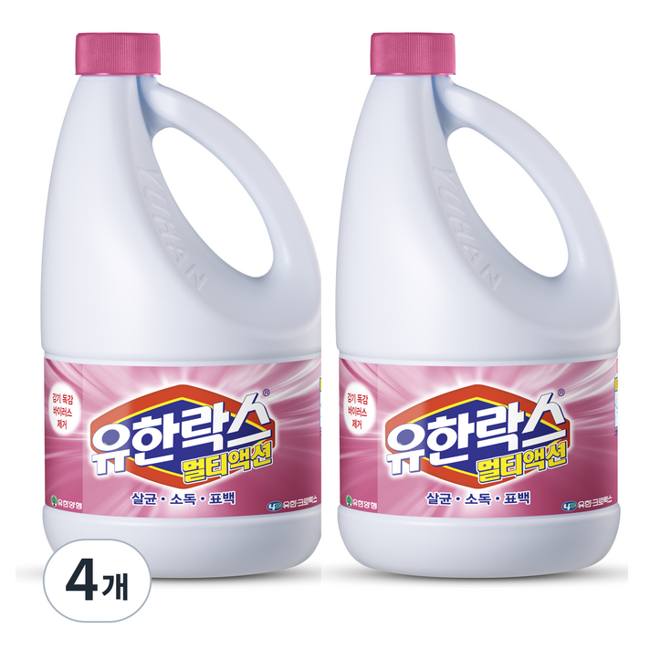 유한락스 멀티액션 후로랄 표백제, 4개, 1.5L