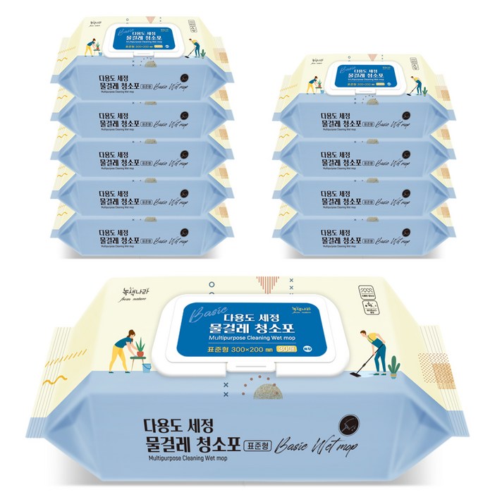 녹색나라 다용도세정 물걸레청소포 캡형 표준형 30p, 10개