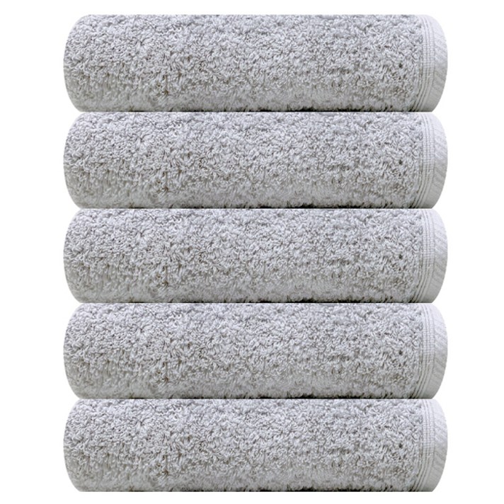 송월타월 향균 세면 타월 180g 40수 코마사, 연회색, 5개