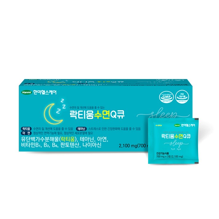 한미헬스케어 락티움 수면큐 영양제 1개월 30p, 1개, 90정