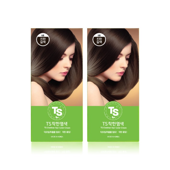 TS 착한염색 120g, 6호 진한갈색, 2개